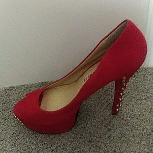 Red Spiked Heels